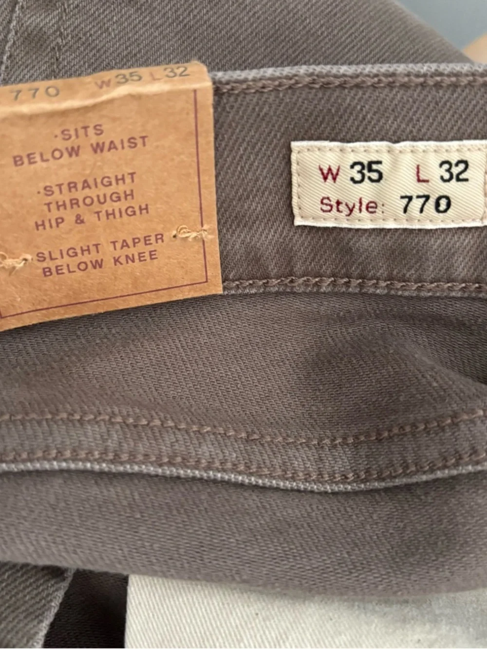 NWT J. Crew Men's Size 35x32 Brown 770 Straight 5-Pocket Stretch Pant